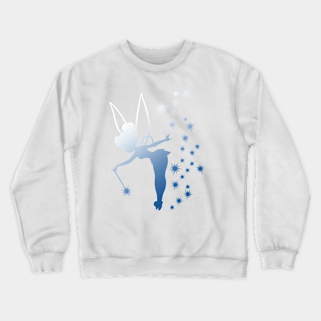 Blue White Tinkerbell Ombre Crewneck Sweatshirt by ijsw